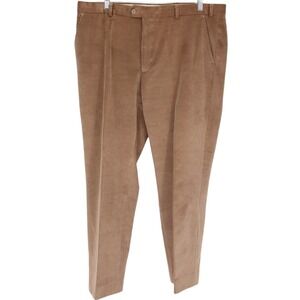 Magee Ireland Mens Corduroy Stretch Nice Plain Front Pants Size 42R Tan *Hemmed